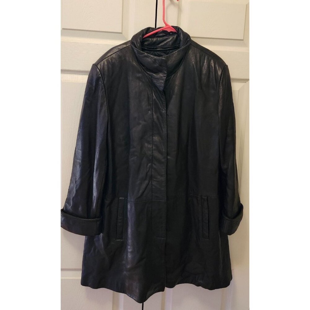 Women Tiboa Leather Knee Length Butter Soft Thermolite Liner Coat Jacket Size XL
